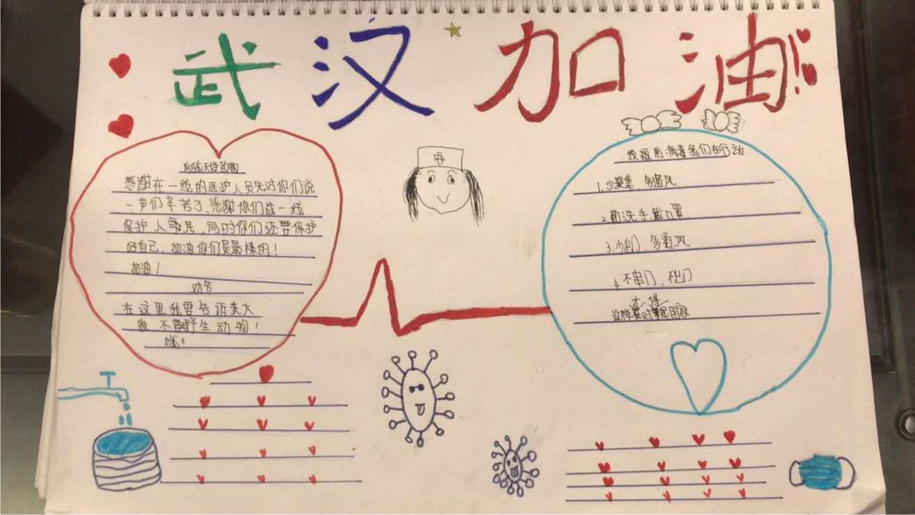 抗击疫情，那些温暖人心的手抄报瞬间